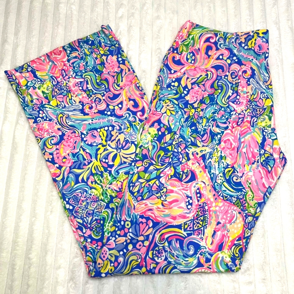 Lilly Pulitzer Palazzo Pants, Like New, Women's Size Medium, 60 Animal Pop Up - Picture 5 of 8
